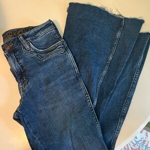 Women’s Wrangler Retro Stylish Blue Flare Jeans 27x32